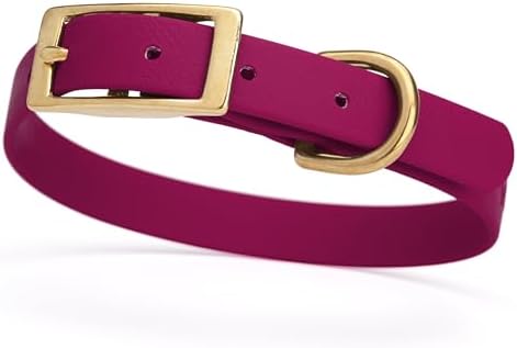 Viper Biothane Heavy Duty Waterproof Dog Collar Strong Coated Nylon Webbing w/Solid Brass Hardware Odor-Proof Easy to Clean High Performance Fits Small Medium or Large Dogs, Magenta Pink