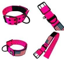 2" Wide Tactical Dog Collar 2-Pin Metal Belt Buckle Medium-Large Dogs K9