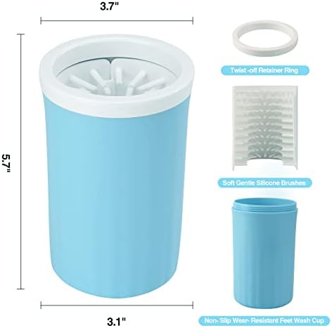 Dog Paw Washer, Dog Foot Cleaner, 2 In 1 Pet Foot Washing Cup, Brush Feet Cleaner for Large Dog