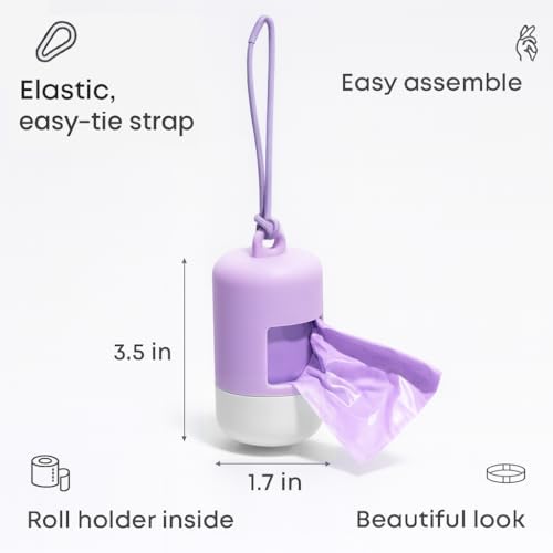 Dog Poop Bag Holder & Dispenser [2-Pack] +30 Extra-Thick Waste Bags