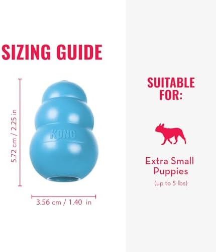 KONG Puppy, Natural Rubber Teething Chew Toy, for XS Puppies, Blue