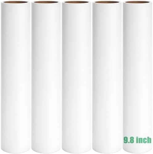 9.8 inch Large Lint Roller Refills Only, 9.8'' Extra-Wide Lint Roller Refill Pack of 5 Rolls Total 300 Sheets for Pet Hair Remover Home Floor Carpet Clothing Sofa Cleaning (9.8'' Wide)