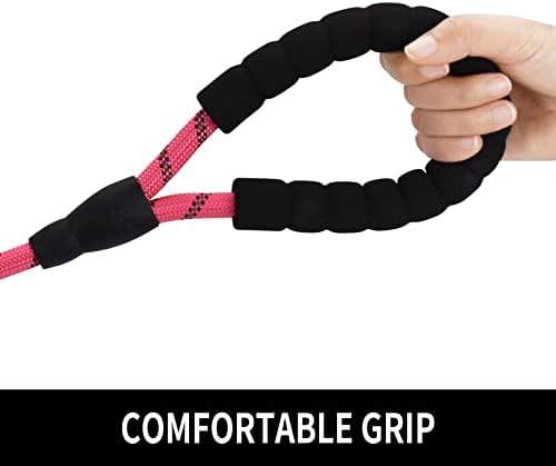 6FT Reflective Dog Leash with Padded Handle for All Dog Sizes.Pink