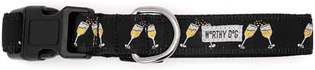 THE WORTHY DOG Summer Print, Adjustable Dog Collar,Medium Dogs, Celebration