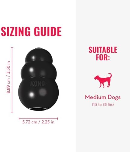 KONG Extreme Dog Toy, Durable Natural Rubber Chew, for Medium Dogs