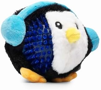 Flourish Pets 2 in 1 Christmas Multi-Layer Chew Toy for Active Dogs | Non-Toxic BPA Free Double Stitched Soft Fabric and Long-Lasting Dog Plush Toys (Penguin 3.5")