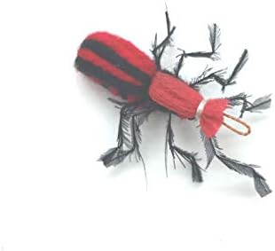 2 Inch Handmade Cat Toy Teaser Beetle (1, Red, with Wand)