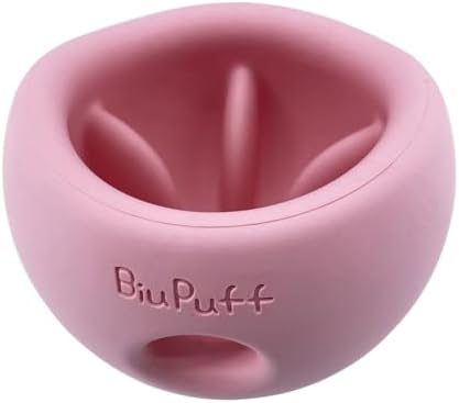 Treat Dispensing Dog Toy & Slow Feeder Bowl, Interactive Puzzle and Mental Toy for Anxiety Relief,Chase Play, and Use as Freezable Lick Bowl (Peach Pink, Medium 498g)