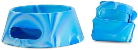 Silipint: Aqua-Fur Silicone Dog Bowl: Arctic Sky - 18oz Colapsible/Foldable, Lightweight, Feed & Water Dish, Pet Travel Pack of 1