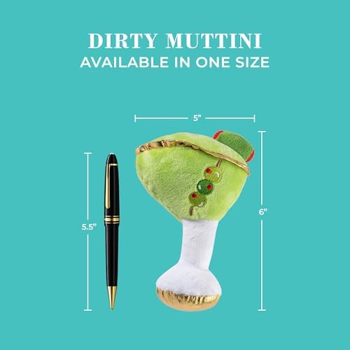 Haute Diggity Dog Dirty Muttini Plush Dog Toy, Cocktail Parody Chew Toys