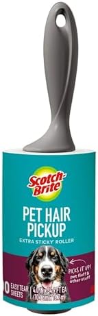 Scotch-Brite Pet Extra Sticky Hair Lint Roller, 600 Sheets Total, 6 Pack