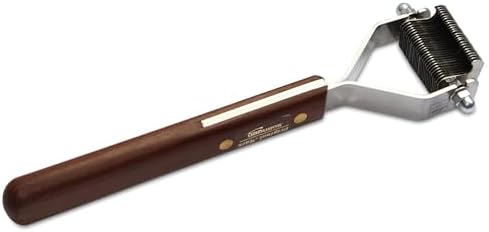 Mars Coat King Original Dematting Undercoat Grooming Rake Stripper Tool for Dogs and Cats, Stainless Steel with Wooden Handle, Made in Germany, 26-Blade