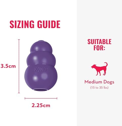KONG Senior, Gentle Natural Rubber Toy, for Medium Dogs (Pack of 2)