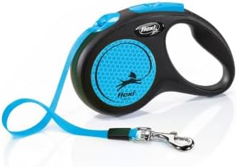 Flexi New Neon Tape Blue Small 5m Retractable Dog Leash/Lead for Dogs up to 15kgs/33lbs