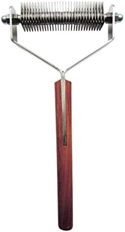 Mars Coat King Double Wide Dematting Undercoat Grooming Rake Stripper Tool for Dogs and Cats, Stainless Steel with Wooden Handle, Made in Germany, 30-Blade