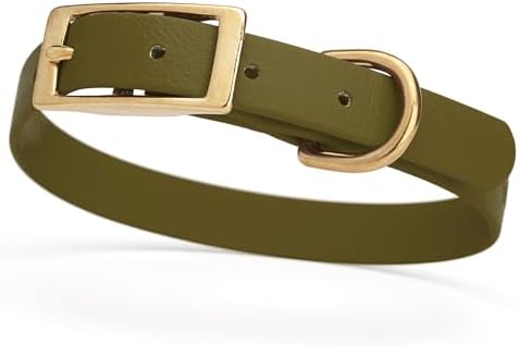 Viper Biothane Heavy Duty Waterproof Dog Collar Strong Coated Nylon Webbing w/Solid Brass Hardware Odor-Proof Easy to Clean High Performance Fits Small Medium or Large Dogs, Olive Drab Green