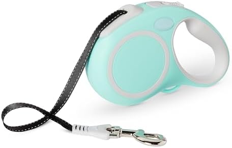Amazon Basics Retractable Dog Leash, Reflective with Ergonomic Handle, Quick-Lock, 16.4 ft, 110 lb, Large