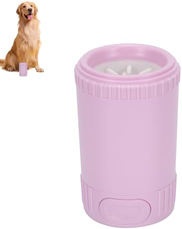 Dog Paw Cleaner, Pet Foot Washer for Small Medium Dogs Cat, Grooming Essentials to Wash Muddy Puppy Feet (Pink)