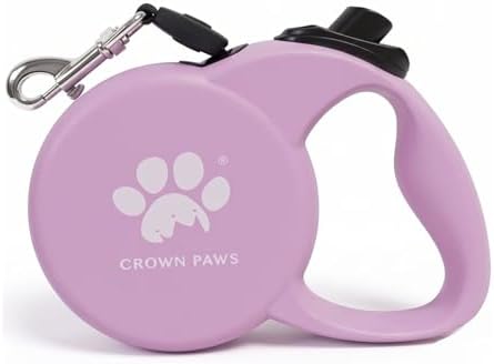 Retractable Dog Leash (Small), 10ft Heavy Duty Nylon Tape for Dogs up to 33 lbs, One-Hand Brake & Lock, Tangle-Free, Compact Lightweight Design, Pink S GC-DAN