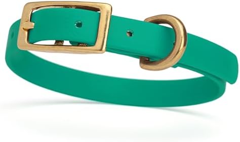 Viper Biothane Heavy Duty Waterproof Dog Collar Strong Coated Nylon Webbing w/Solid Brass Hardware Odor-Proof Easy to Clean High Performance Fits Small Medium or Large Dogs, Teal