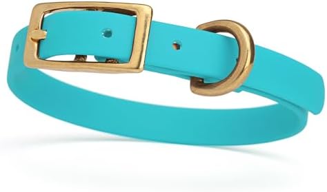 Viper Biothane Heavy Duty Waterproof Dog Collar Strong Coated Nylon Webbing w/Solid Brass Hardware Odor-Proof Easy to Clean High Performance Fits Small Medium or Large Dogs, Sky Blue