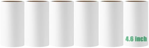 4.6 inch Giant Lint Roller Refills for Evercare Giant Lint Rollers and T Handle Lint Roller Extreme Stick Pet Hair Remover Adhesive Refills 6 Rolls 60 Sheets per Roll Total 360 Sheets
