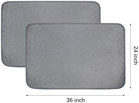Gentle Purr Washable Pee Pads for Dogs 24 x 36, 2 Pack, Gray