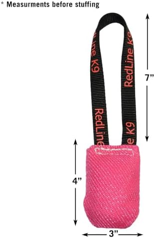 REDLINE K-9 French Linen 3" x 4" 1 Handle Pocket tug Toy Bundle of 2 (Pink)