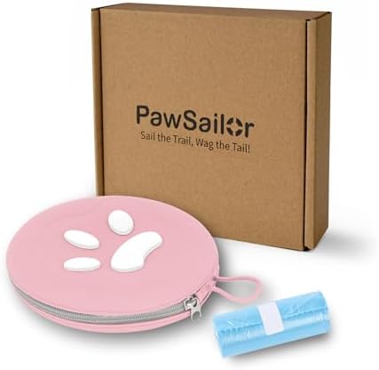 Collapsible Dog Bowls, 2-in-1 Pet Travel Food Water Feeder Pink