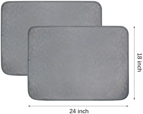 Gentle Purr Washable Dog Pee Pads, 18 x 24 Inch, 2 Pack, Gray