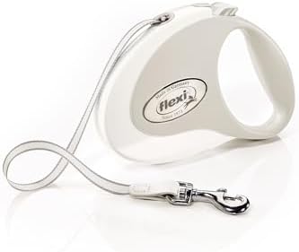 FLEXI® Style Tape Retractable Dog Leash, Medium, 16 ft - White/Grey