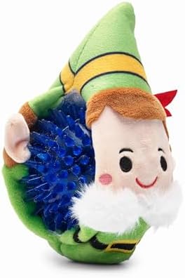 Flourish Pets 2 in 1 Christmas Multi-Layer Chew Toy for Active Dogs | Non-Toxic BPA Free Double Stitched Soft Fabric and Long-Lasting Dog Plush Toys - Elf 3.5"