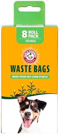 Arm and Hammer Plant Based Dog Poop Waste Bags, 120 Count, Green