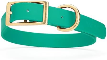 Viper Biothane Heavy Duty Waterproof Dog Collar Strong Coated Nylon Webbing w/Solid Brass Hardware Odor-Proof Easy to Clean High Performance Fits Small Medium or Large Dogs, Teal