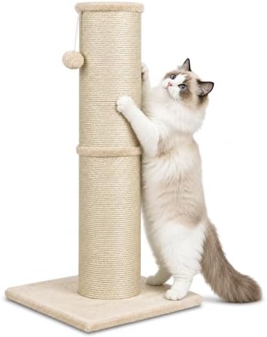 Cat Scratching Post with 5.5 Inch Diameter Sisal Post, 32 Inch, Beige