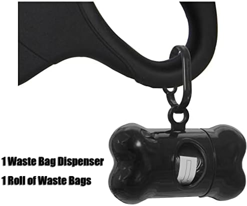 16 ft Retractable Dog Leash for Large Dogs up to 44 lbs,Tangle-Free Nylon Tape,Black M