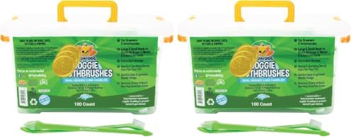 Bodhi Dog Dual-Headed Toothbrush for Dogs & Cats - Soft Bristles for Gentle Pet Dental Care - Puppy & Adult Teeth Cleaning - Easy-to-Use Design for Healthy Gums & Fresh Breath (100 Count) (Pack of 2)