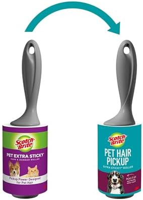 Scotch-Brite Pet Extra Sticky Lint Roller for Pet Hair, Furniture and Clothes, 70 Sheets (Pack of 2)