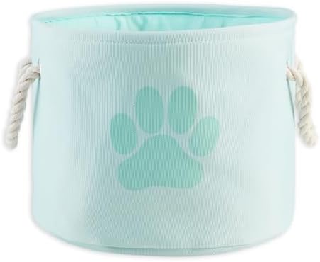 Bone Dry Pet Storage Collection Collapsible Bin, Small Round, Aqua