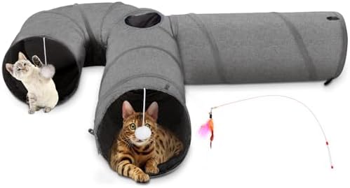 Ownpets 10" Large Cat Tunnel 3-Way U-Shape Oxford Fabric for Large Cat