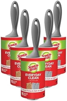 Scotch-Brite Everyday Clean Lint Roller, 475 Sheets Total,5 Pack
