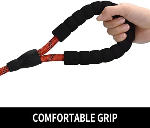 5FT Reflective Dog Leash with Padded Handle for All Dog Sizes.Red