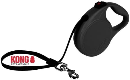Alcott Kong Retractable Trail, Small, Black, 16' Long