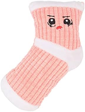 Squeaky Dog Toys, Funny Dog Toys Stuffed Plush Dog Toy, Cute Socks Dog Birthday Gift Dog Chew Toys Pet Toys for Small Medium Dogs(White Pink)