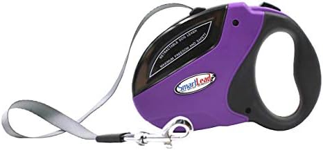 SmartLead Retractable Dog Leash, 16 ft, Reflective, Heavy Duty, Purple
