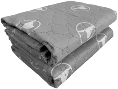 PJYuCien 2 Pack 36"x36" Reusable Playpen Training Pad for Puppies, Gray