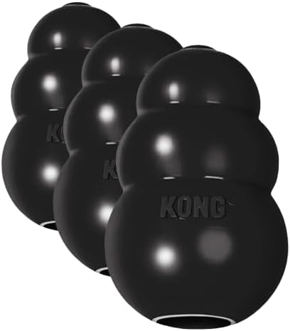 KONG Extreme Dog Toy - Fetch & Chew Toy - Treat-Filling Capabilities & Erratic Bounce for Extended Play Time Most Durable Natural Rubber Material - for Power Chewers - for Large Dogs (Pack of 3)
