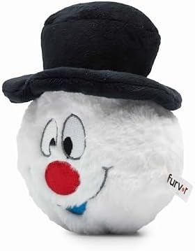 Flourish Pets 2 in 1 Christmas Multi-Layer Chew Toy for Active Dogs | Non-Toxic BPA Free Double Stitched Soft Fabric and Long-Lasting Dog Plush Toys - Snowman 3.5"
