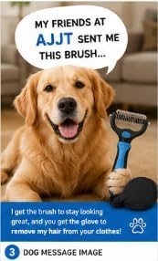 Pet Grooming Brush & Pet Hair Remover Glove Bundle | Keep your pet looking great and your home cleaner with the AJJT Pet Grooming Brush & Hair Removal Glove Bundle.