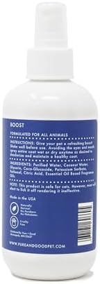 Pure + Good Boost Grooming Spray - Deodorizes, Softens Fur & Moisturizes Skin, 8 fl oz (Blue Cypress + Neroli)